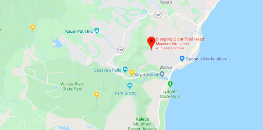 Opaekaa Falls Map